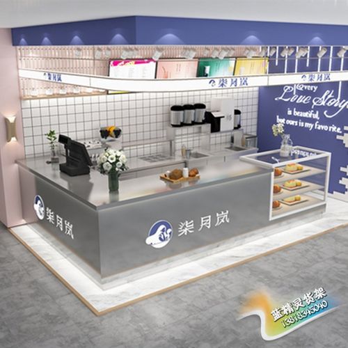 定制不锈a钢吧台转角咖啡店奶茶餐饮店水吧台烘焙汉堡店收银台前