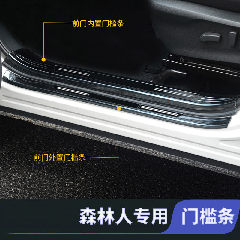 适用于19-24款斯巴鲁森林人门槛条迎宾踏板车门保护贴后护板改装