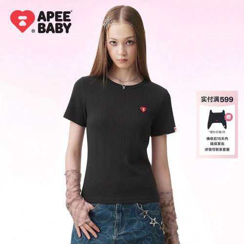 BAPE SS26 APEE by A BATHING APE女装短袖T恤辣妹风休闲上衣甜美