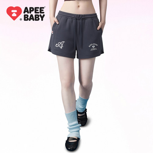 BAPE SS26 APEE by A BATHING APE运动风抽绳休闲裤短裤女款修身