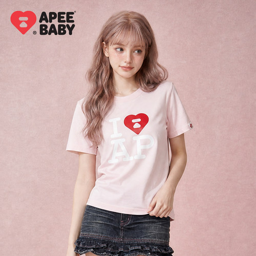 APEEbyABATHINGAPE浅粉色T恤
