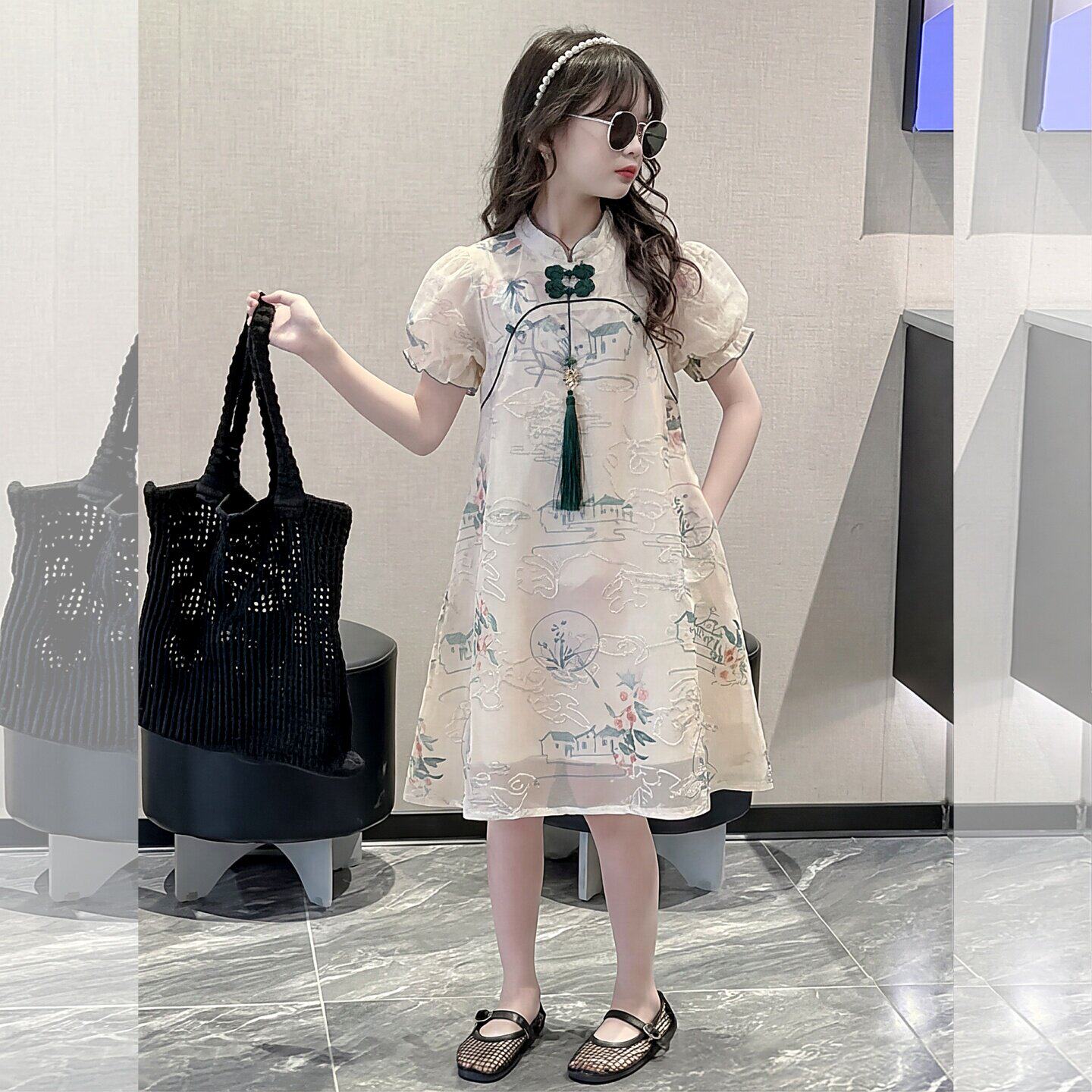 女童连衣裙夏装汉服旗袍裙儿童夏