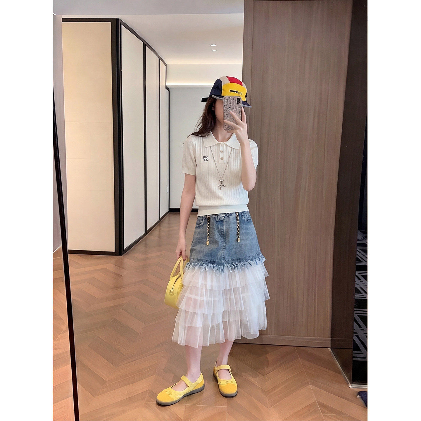 女童夏季2026韩版时尚牛仔纱裙