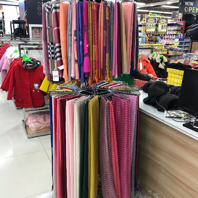 新款不锈钢色丝巾架围巾展示架浴巾架子领带架服S装架落地式可旋