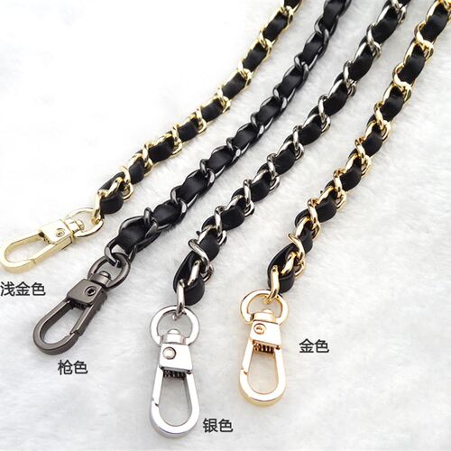 8mm金色金属包链穿皮包链子黑色皮包链包包链条R金属包带 包包链
