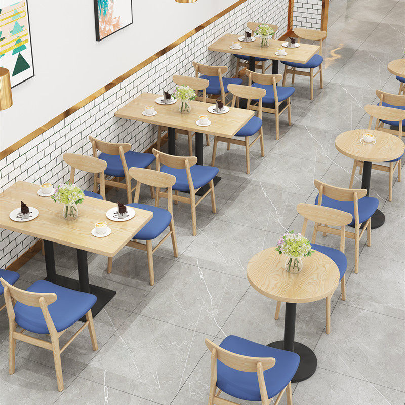 连锁店面馆e拌饭汉堡螺蛳粉店桌子凳子带抽屉收纳餐桌餐饮桌椅定