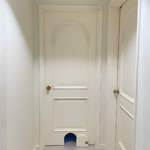 卧室门猫门d法式门白色套装烤漆卧室门下方宠物小门室内门平开门