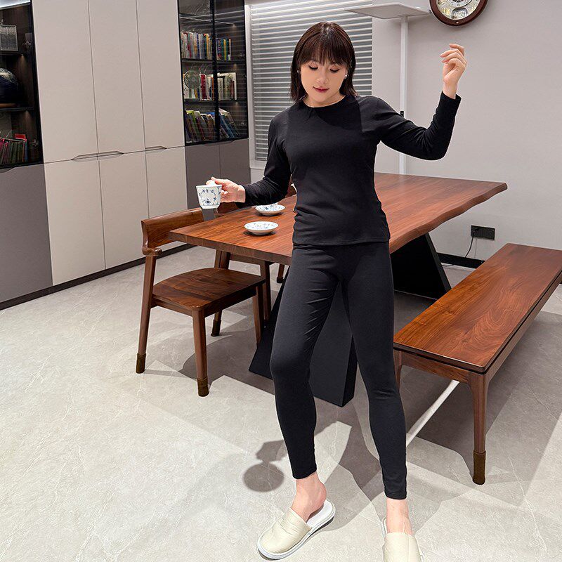 加肥加大码秋衣秋裤套装女胖mm200斤棉质打底保暖内衣Z线衣线裤冬