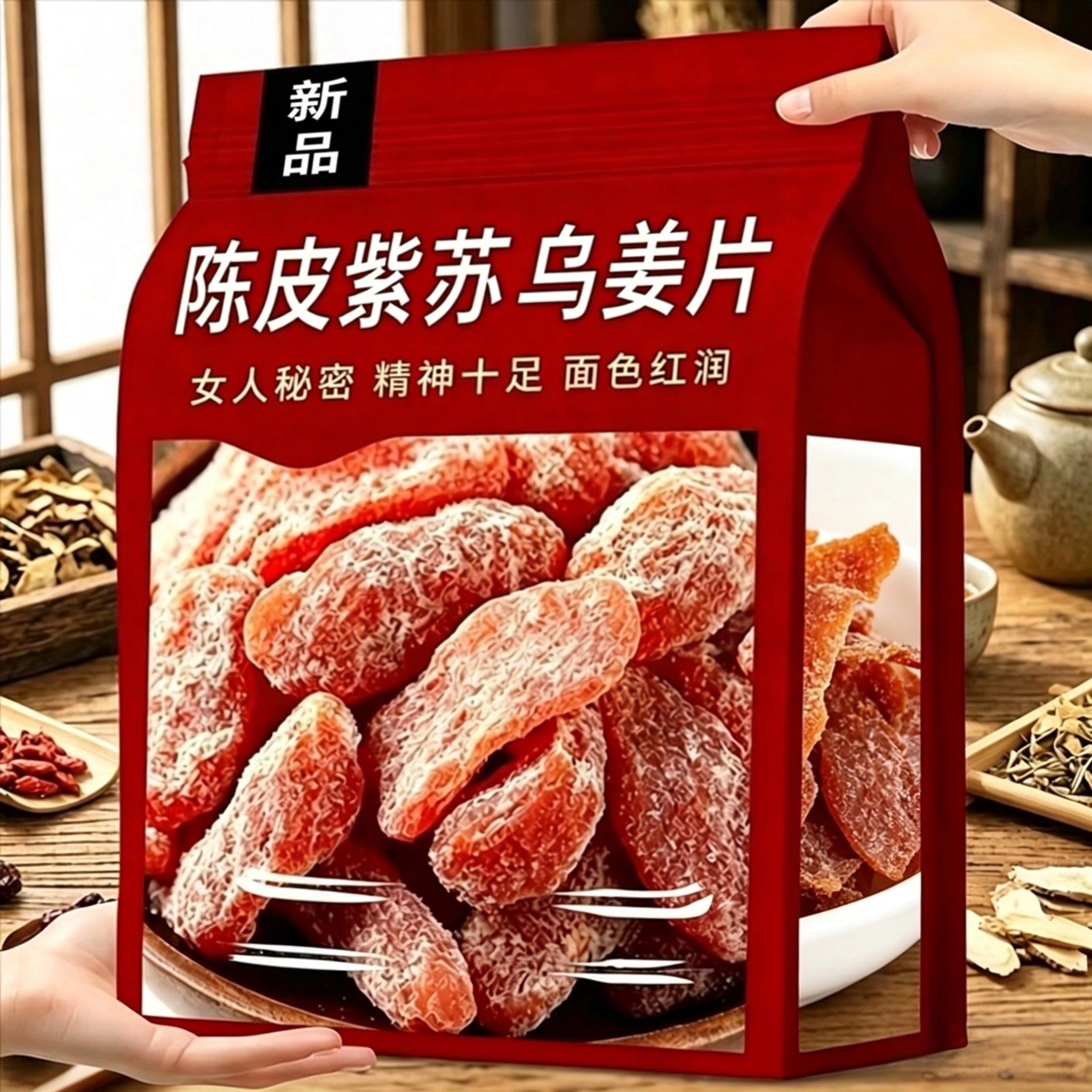 正宗陈皮紫苏乌姜片红糖姜片官方旗舰店正品纯手工排补寒气血姜片