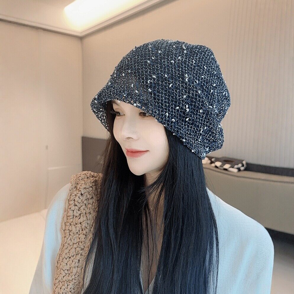 韩版百搭宽松显脸小包头帽潮春秋新款堆堆帽子女夏季薄款镂空透气