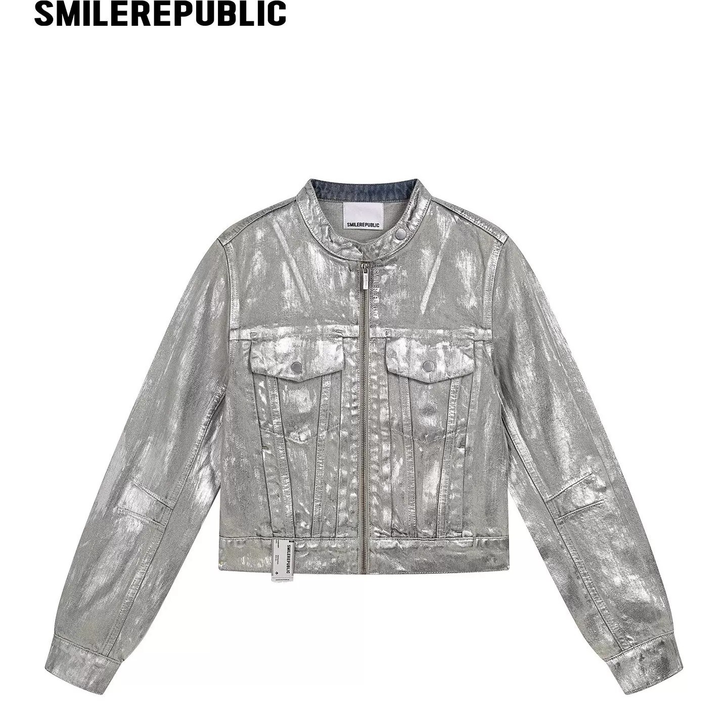 SMILEREPUBLIC涂层牛仔夹克