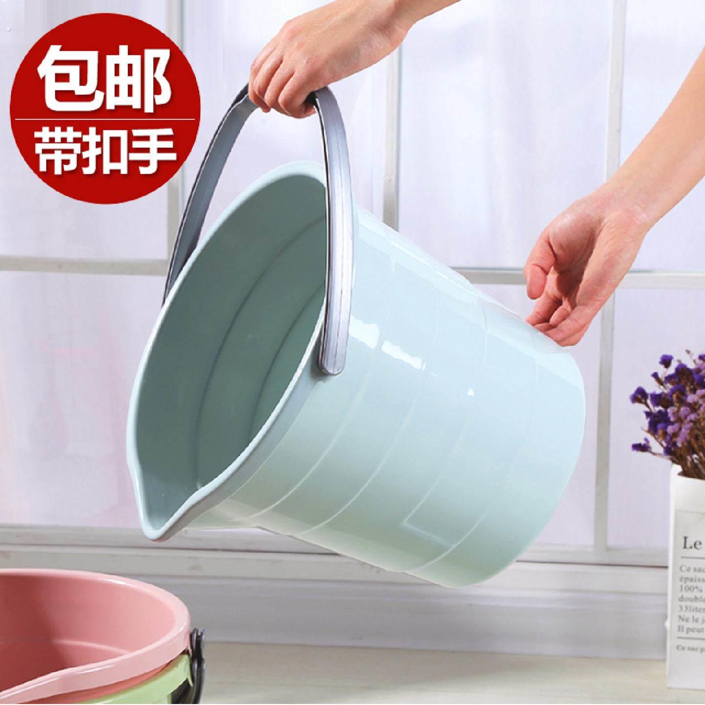 家用塑料加厚透明大号耐摔手提桶洗衣洗车清洁收纳储水带嘴水桶