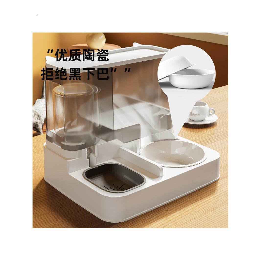 猫咪自动喂食器按压式狗粮机防打翻投食器中小型犬猫粮盆宠物用品