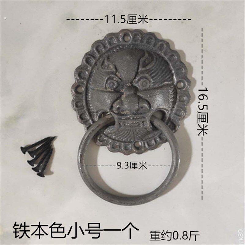铸铁兽头门环中式大门铁拉手门环拉手仿古加厚虎头狮子头复古把手