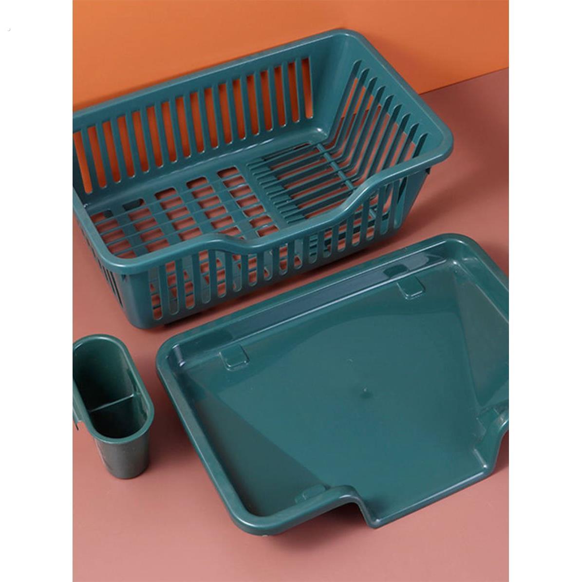 厨房水槽沥水碗架餐具滤水篮碗盘筷子置物架多功能双层洗碗收纳篮
