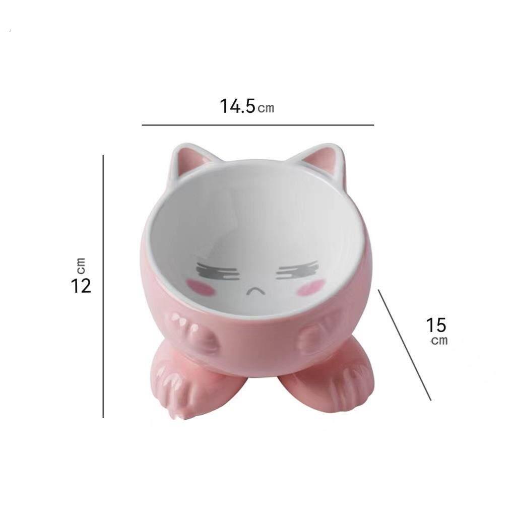 猫碗陶瓷保护颈椎防打翻可爱斜口狗狗猫咪食盆宠物用品吃饭喝水碗