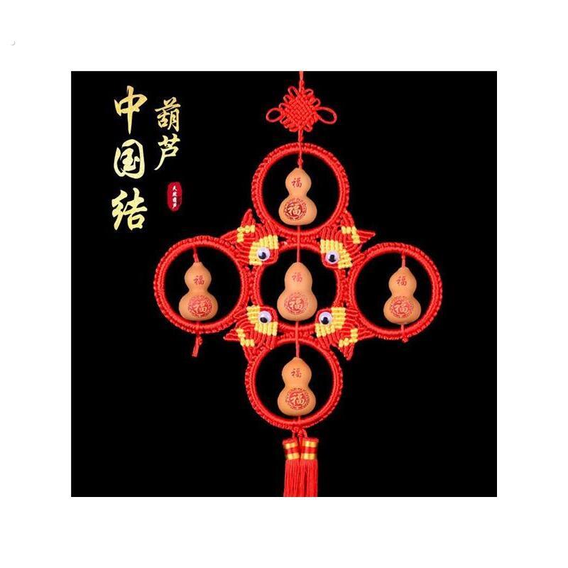 红色葫芦中国结五福葫芦高端大气流苏门对门挂件大门客厅大号玄关