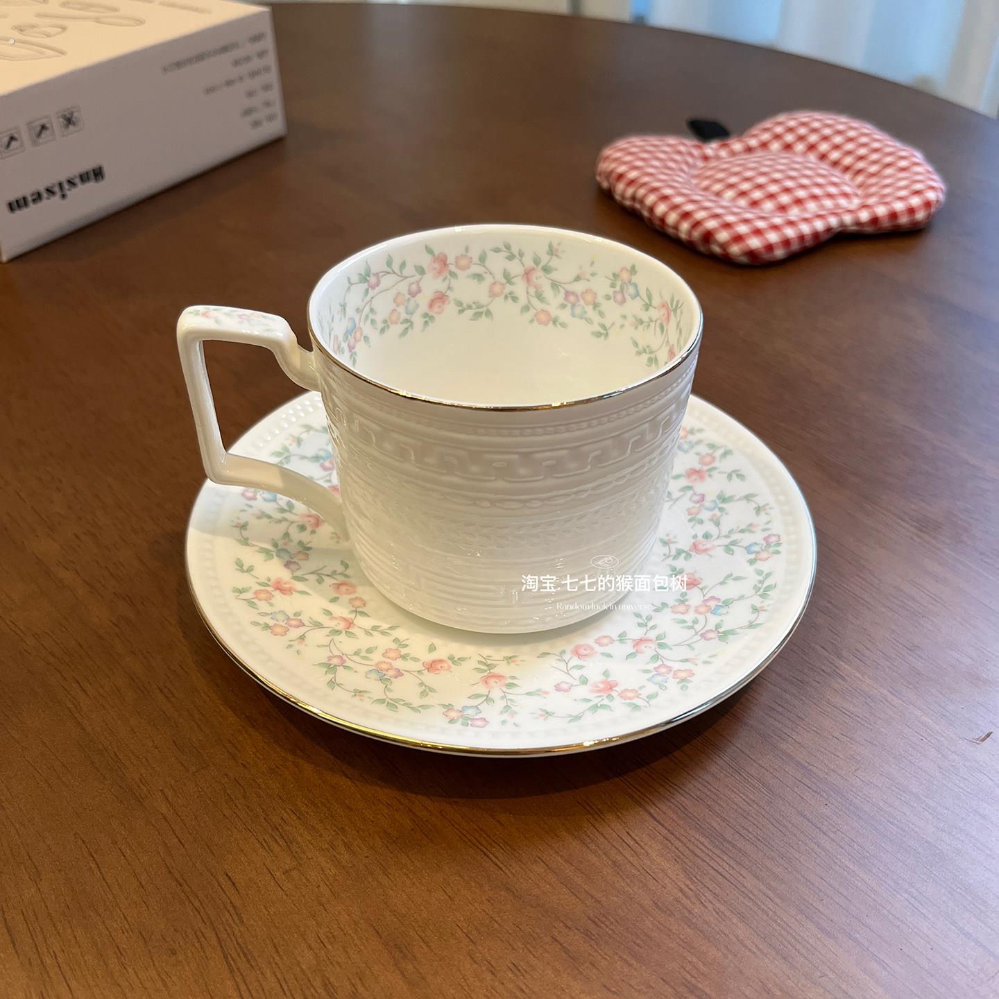 中古杯咖啡杯碟骨瓷复古英式美式精致高级感轻奢陶瓷下午茶杯礼物