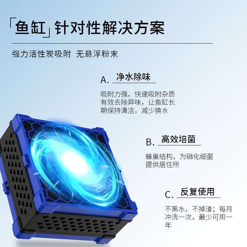 仟湖鱼缸稳定净水魔方过滤材料去黄水去异味除臭净化高效净水宝图片