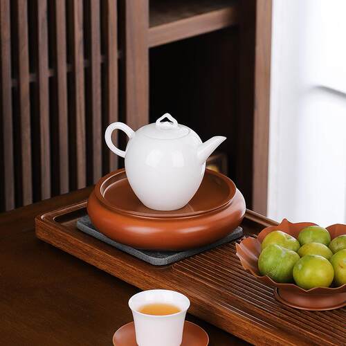黄铜壶承干泡台家用圆形蓄水干泡盘高档壶垫壶托功夫茶具茶道配件