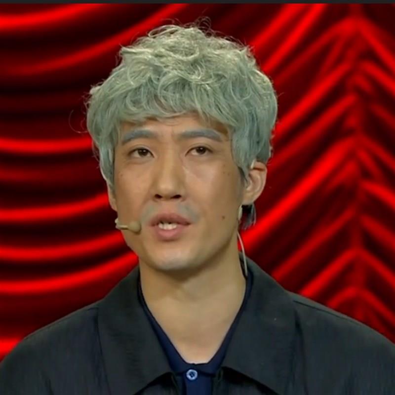 影视剧表演小f品扮演老年人花白假发男女短卷发银白头发老爷爷头