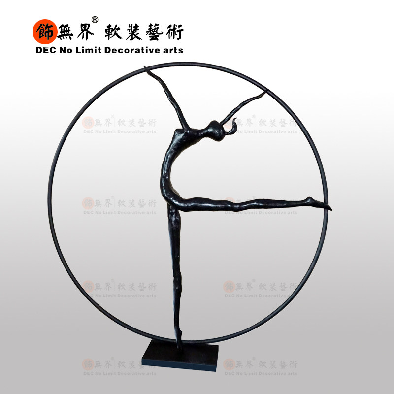 现代抽象艺术玻璃钢雕塑t家居饰品大型人物装置饰软装落地大摆件