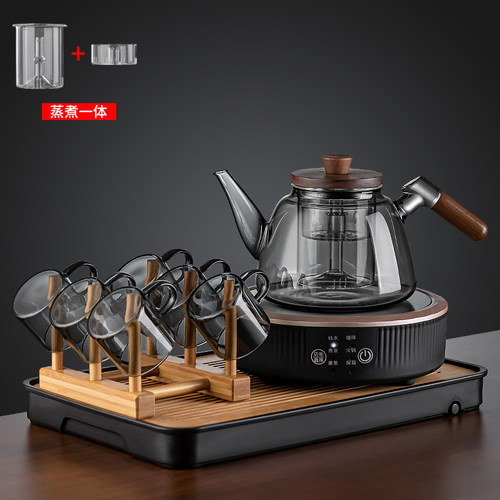 玻璃泡茶b壶茶具套装小套家用茶盘办公室会客用品功夫茶杯2024新