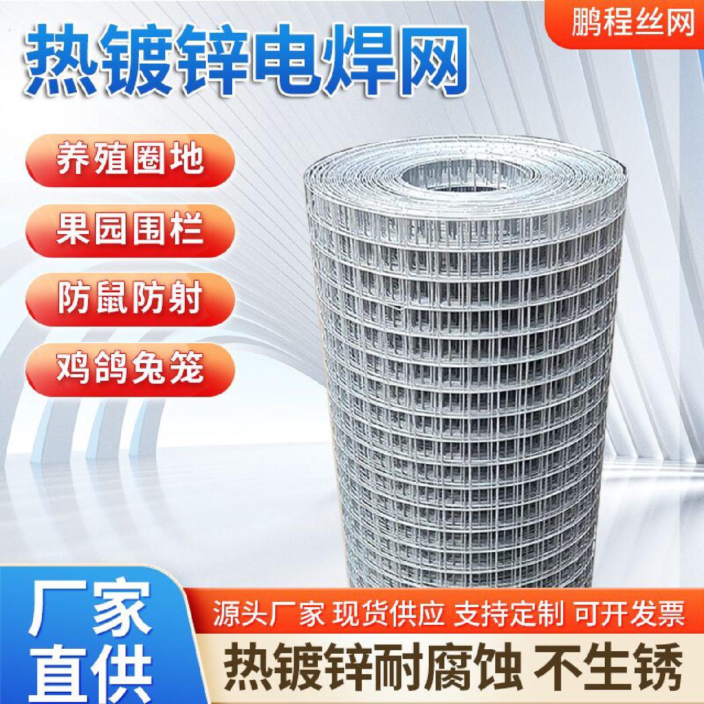 热浸镀锌铁丝网围栏栅栏网片网格阳台钢丝防鼠防护铁网养殖网护栏