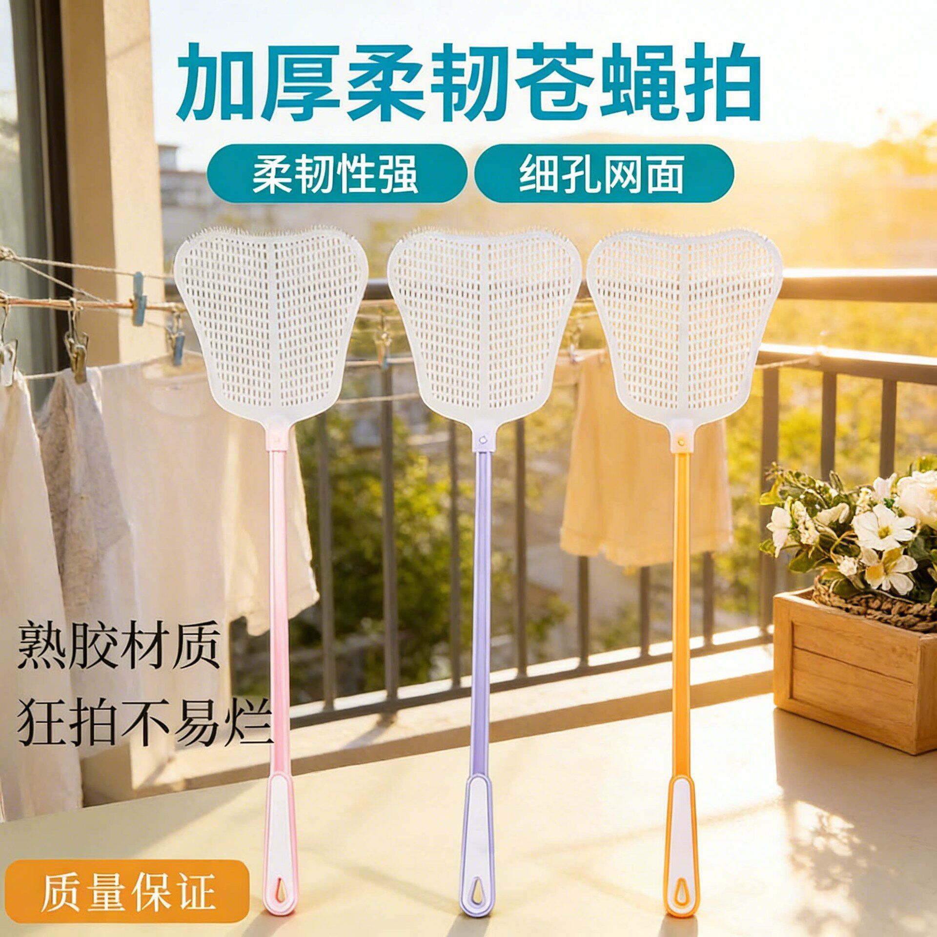 【熟胶苍蝇拍】家用耐用老式白头塑料蝇子加厚加长灭蚊结实好物