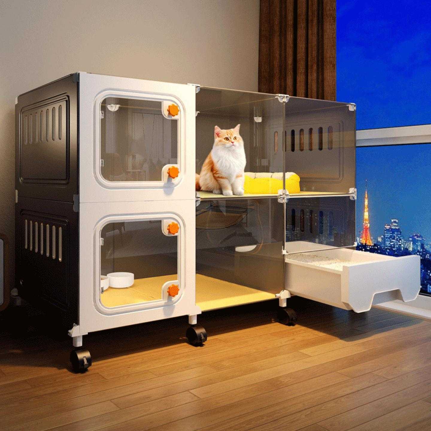 猫笼一体猫屋特大号带厕所抽屉式