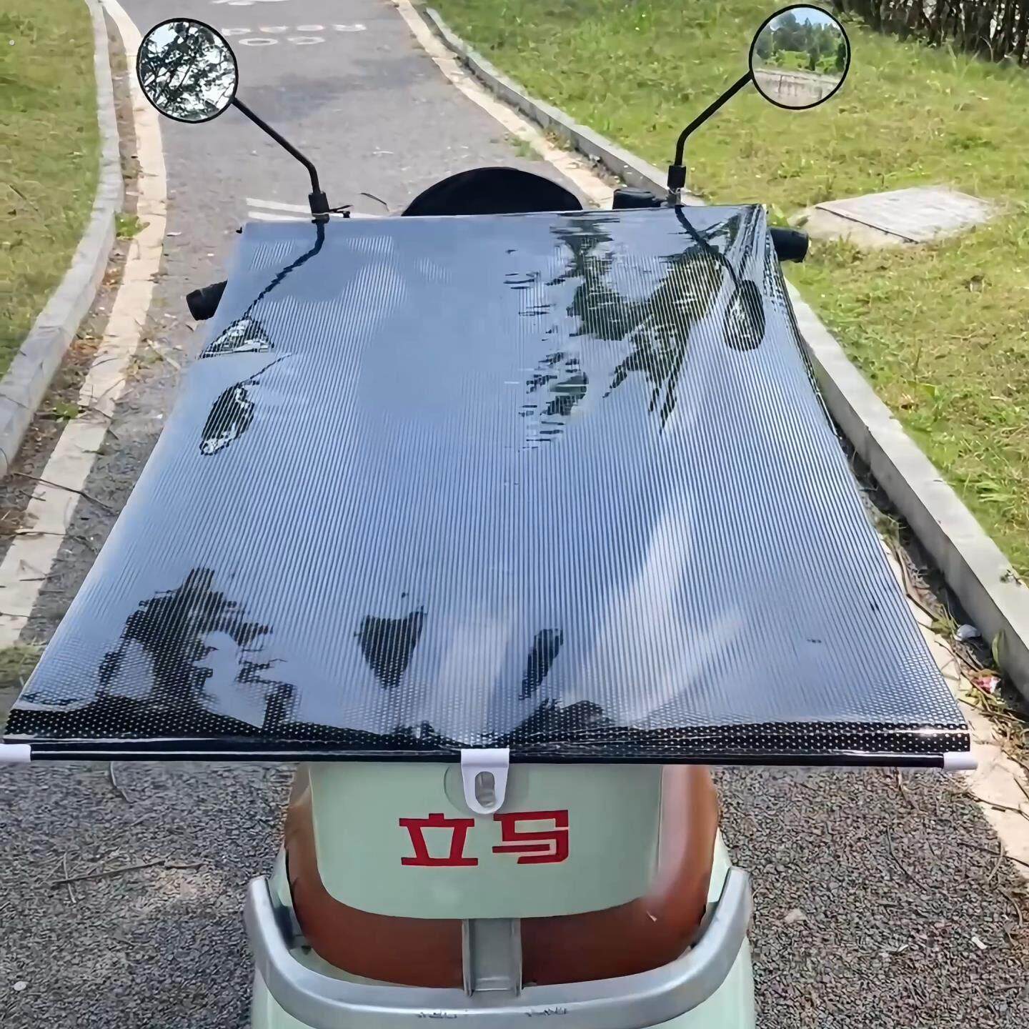 电动车机车遮阳防晒罩防水防雨自动收缩夏季通用隔热改装神器