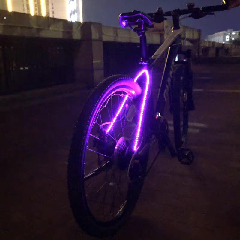 公路车尾灯彩灯条自行车后尾灯装饰登山车灯夜骑行警示灯车架灯