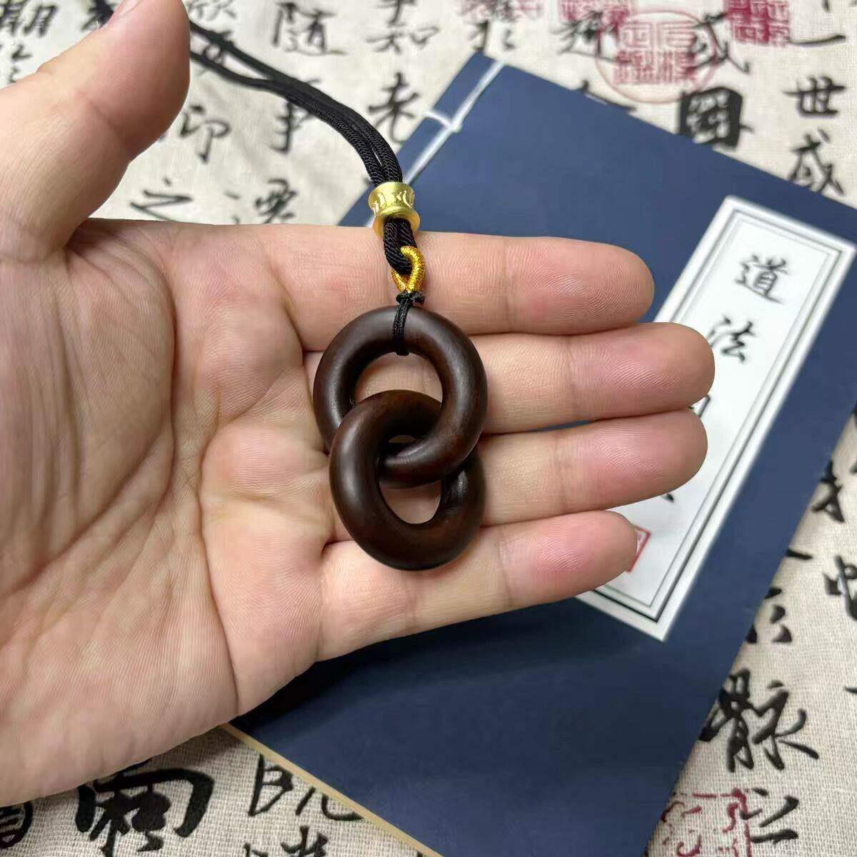 阳气重的饰品天然雷击桃木乾坤迷你枣木随身阴阳手镯吊坠项链纯手