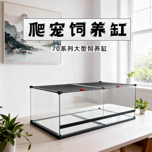 爬宠饲养缸玻璃缸睫角蜥蜴树蛙蛇陆龟睫角蛇爬虫饲养箱生态雨林缸