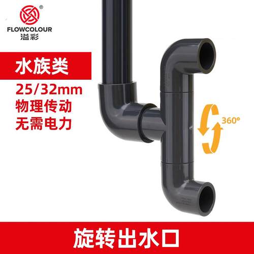 溢彩水族造浪设备 无动力旋转出水口 可调节珊瑚海缸水流配件