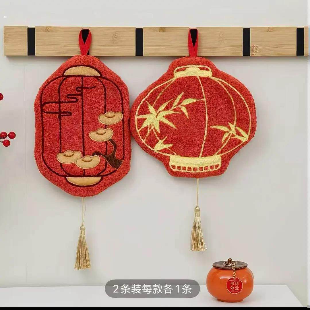 拍一发二中式挂式擦手巾卫生间加厚擦手布吸水巾方巾厨房抹布挂巾