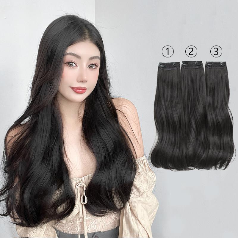 假发片卷发三片式假发女长发蓬松增发量网红大波浪接长发隐形贴片