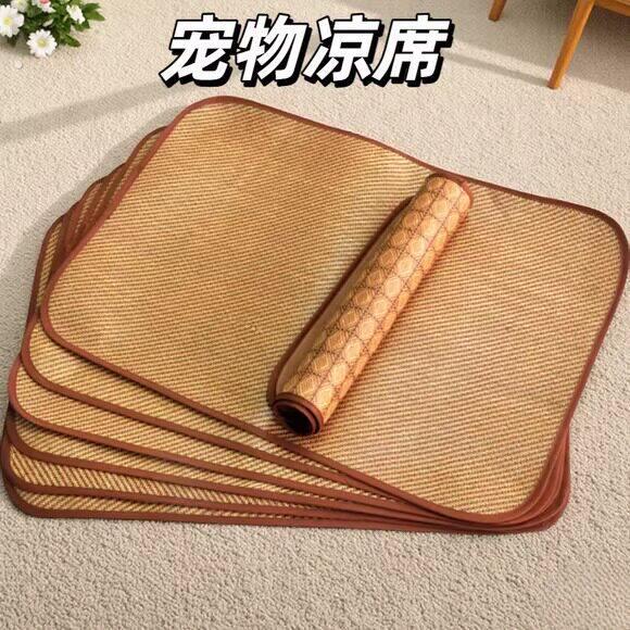 夏季藤竹席宠物猫狗凉席凉垫降温防中暑藤编环保睡觉多尺寸垫子