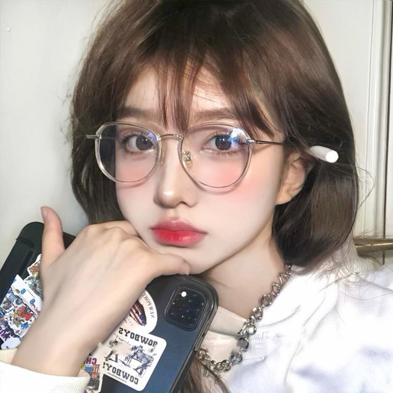 小红书同款素颜透明眼镜女韩版潮近视圆脸复古网红眼镜框可配度数