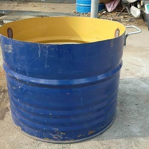 半截加厚铁桶油桶大口桶工地搅灰桶铁皮100升砂浆铁桶