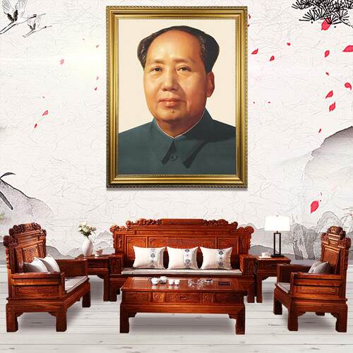 毛挂相席东像墙画墙面席东挂画装饰办公室伟人客厅中堂简装壁挂式