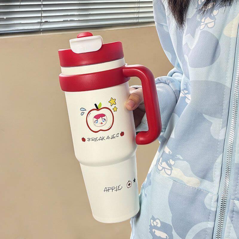 大容量吸管式保温杯大容量吸管水杯女生高颜值杯冰霸杯新款水杯子
