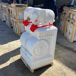 甄选青石门墩抱鼓石石雕貔貅麒麟小象一对老宅门口仿古做旧石鼓摆
