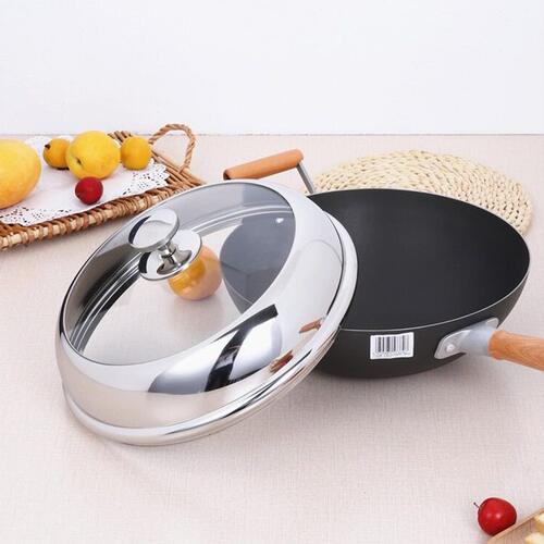 甄选炒锅锅盖加盖子不锈钢家用30CM32CM34CM36蒸锅铁锅盖通用新品