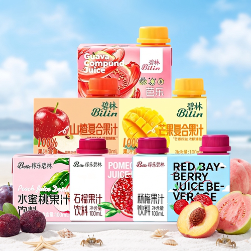 碧林100ml盒装果汁多口味24瓶装