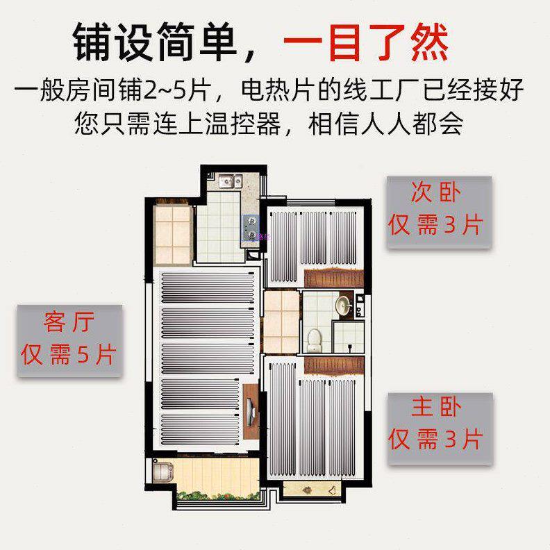 甄选日本技术电热膜电地暖家用全套设备地热系统智能干铺模块非石