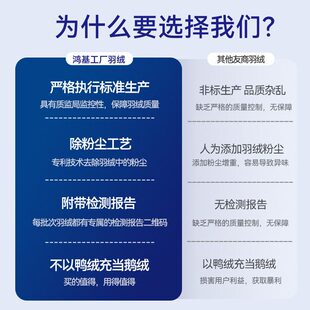 甄选鸿基蓬松清水货羽绒95白鹅绒制衣制被4A白鹅绒现充用洁净