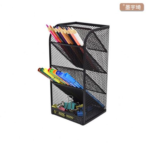 甄选厂家直供创意多格金属笔筒多功能笔桶公文具桌面收纳盒