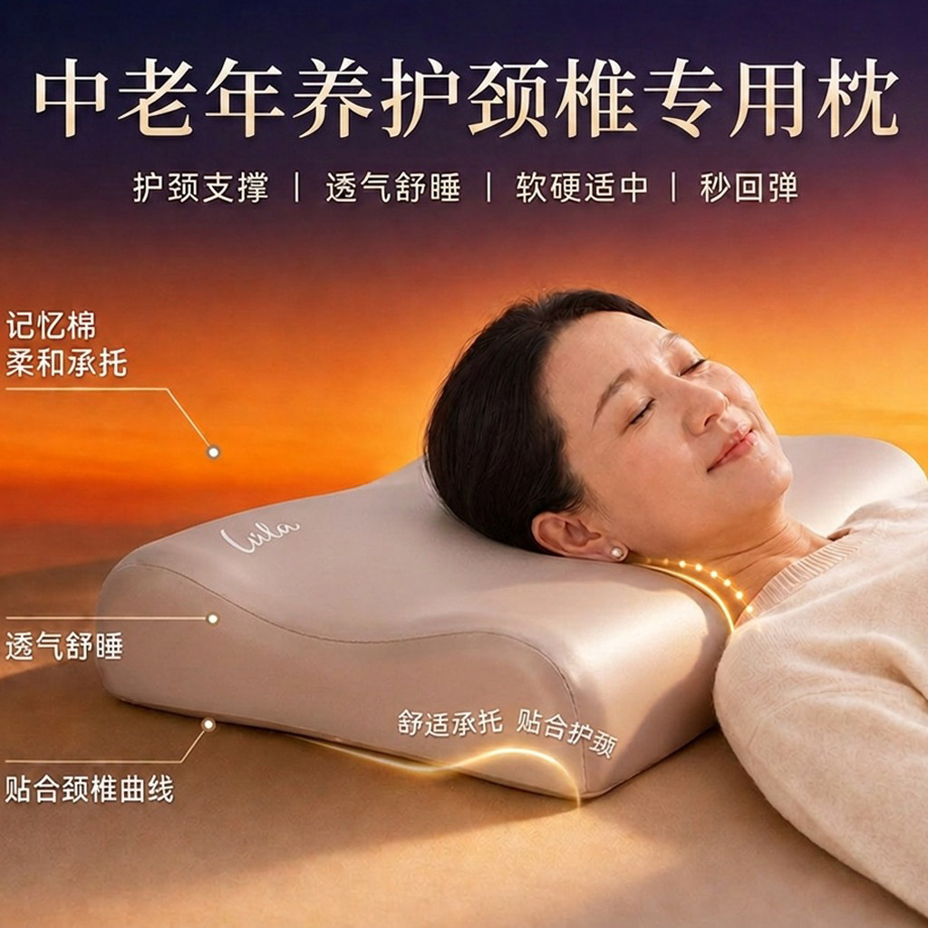 lula记忆棉深睡枕头pro3护颈椎专用高质量助睡眠枕头中老年送礼物