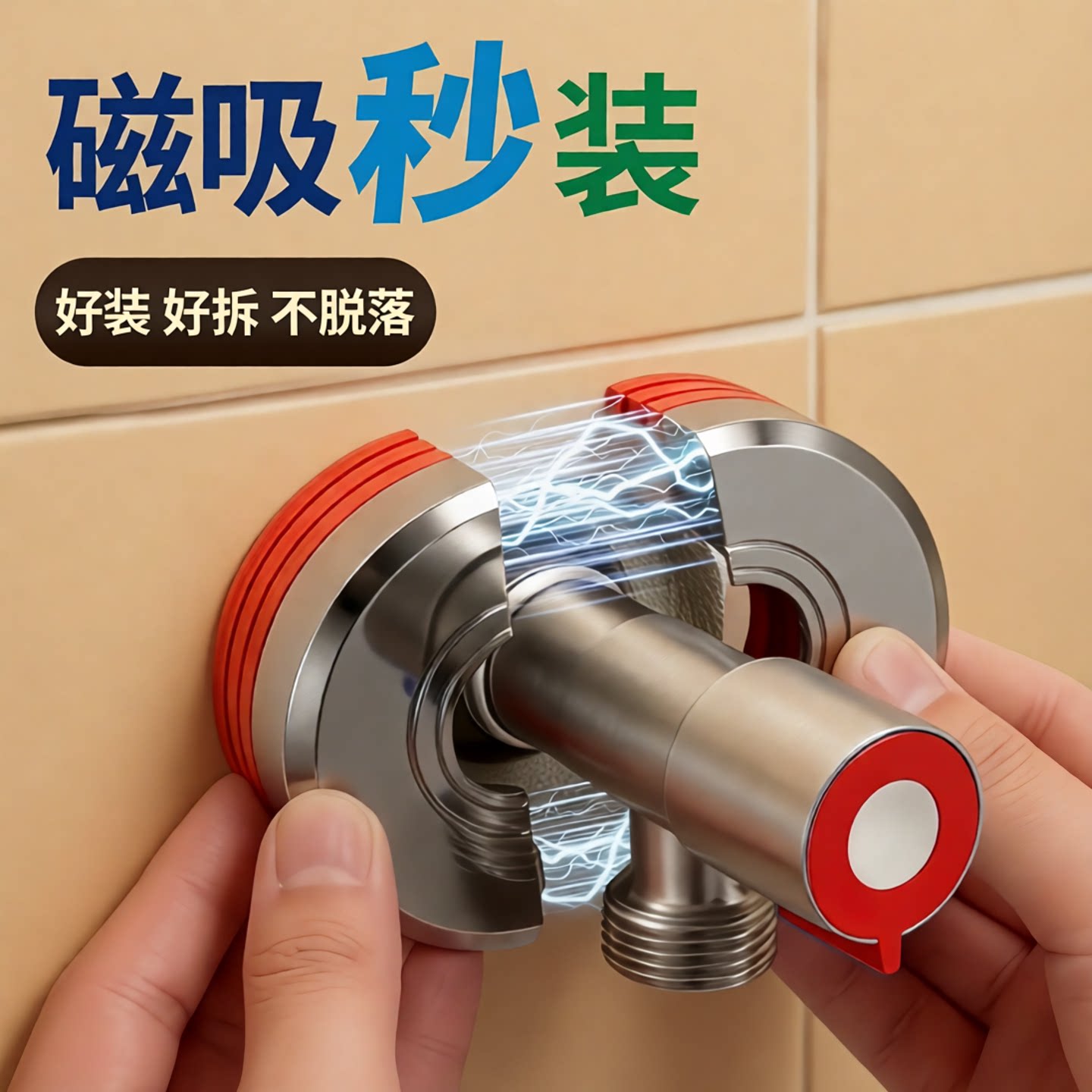 分体加大加厚磁吸淋浴角阀盖图片